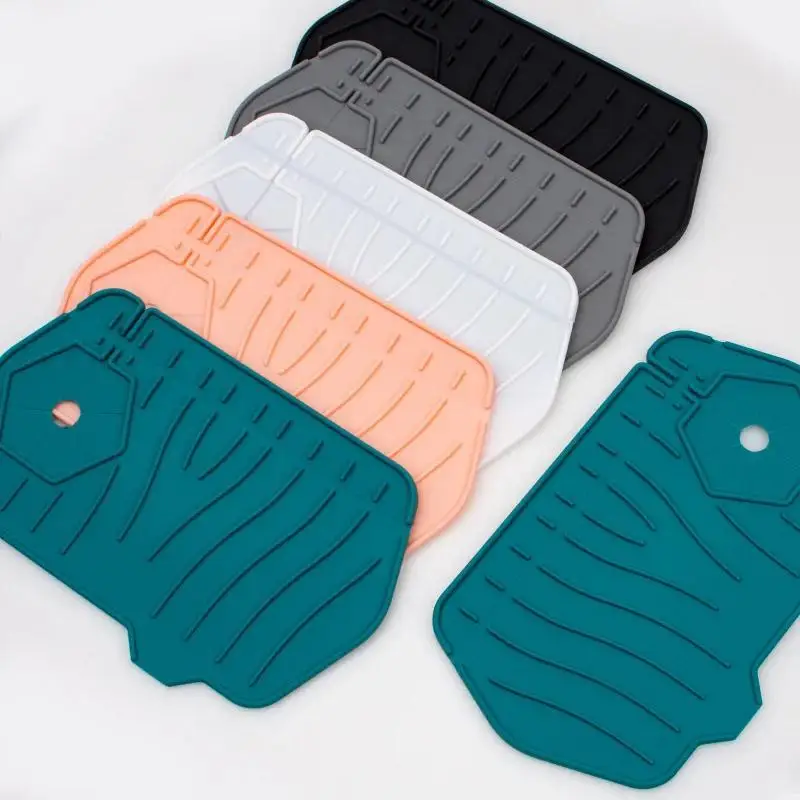 Faucet Mat Double Sided Use Silicone Kitchen Sink Splash Pad Drainage Waterstop Bathroom Countertop Protector Quick Dry Tray