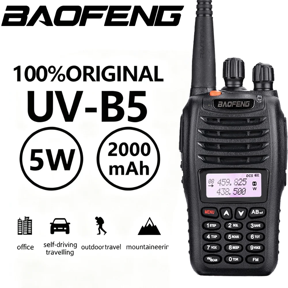 Baofeng UV-B5 Station de Radio bidirectionnelle VHF UHF 5W 99CH Radio amateur transmetteur FM talkie-walkie portable émetteur-récepteur B5