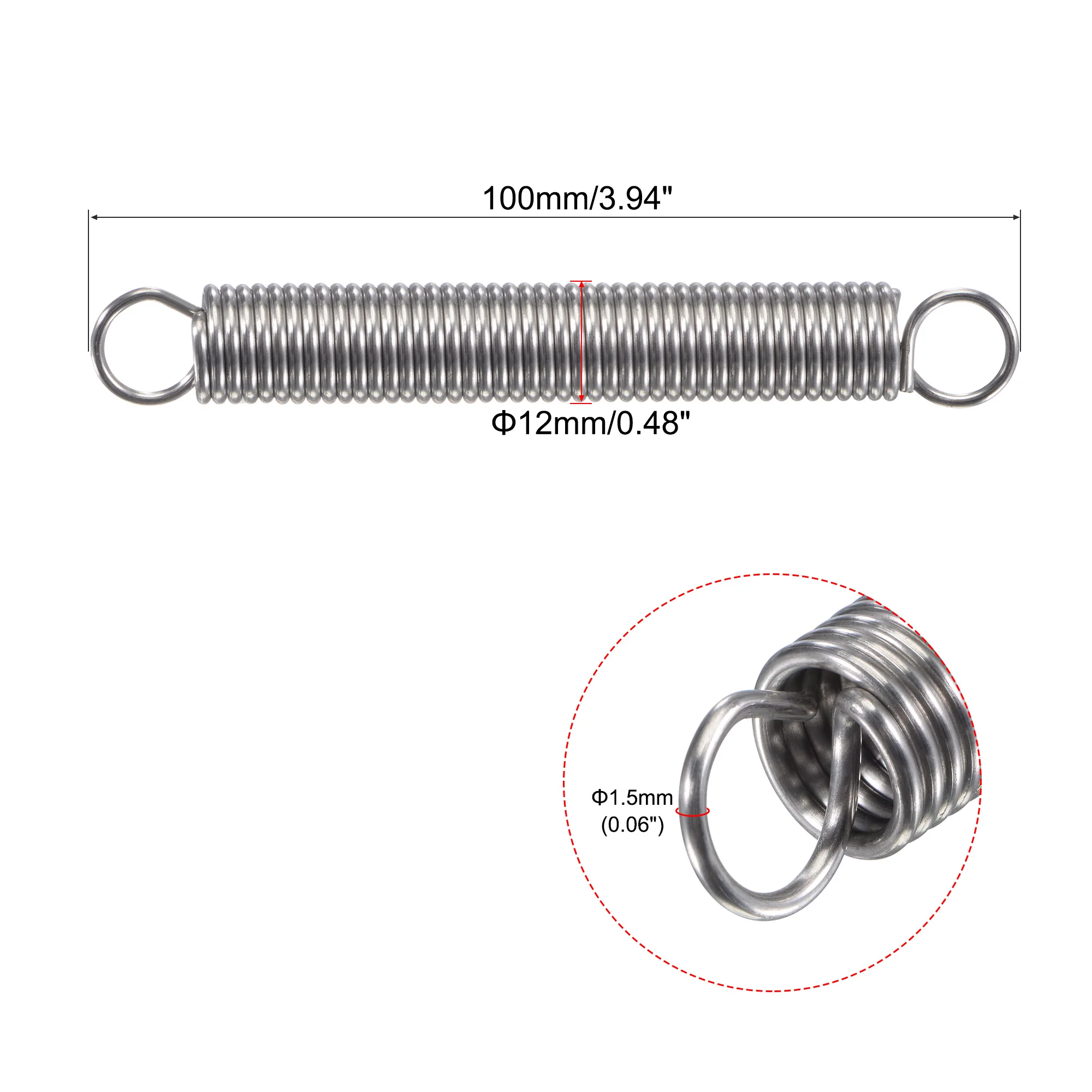 1/2/5Pcs Silver Compression Springs 304 Stainless Steel High-Quality Elastic Compression Springs for Diverse Applications