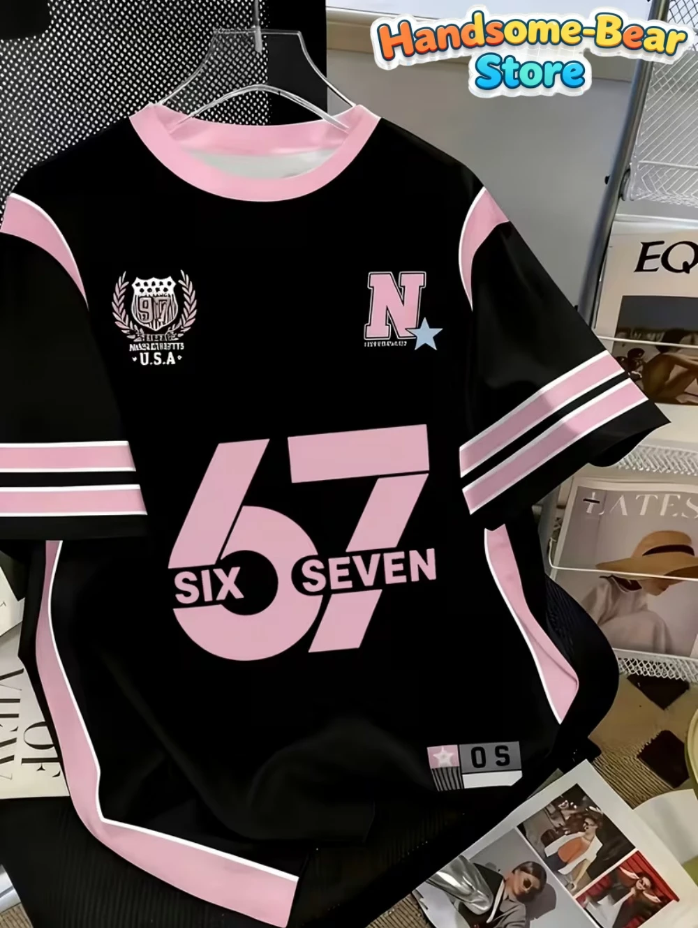 

Футболка с мемами 67 для детей, забавная футболка с цифровым 3D принтом, номер 67, футболка из джерси, свободный трикотаж, модная детская одежда