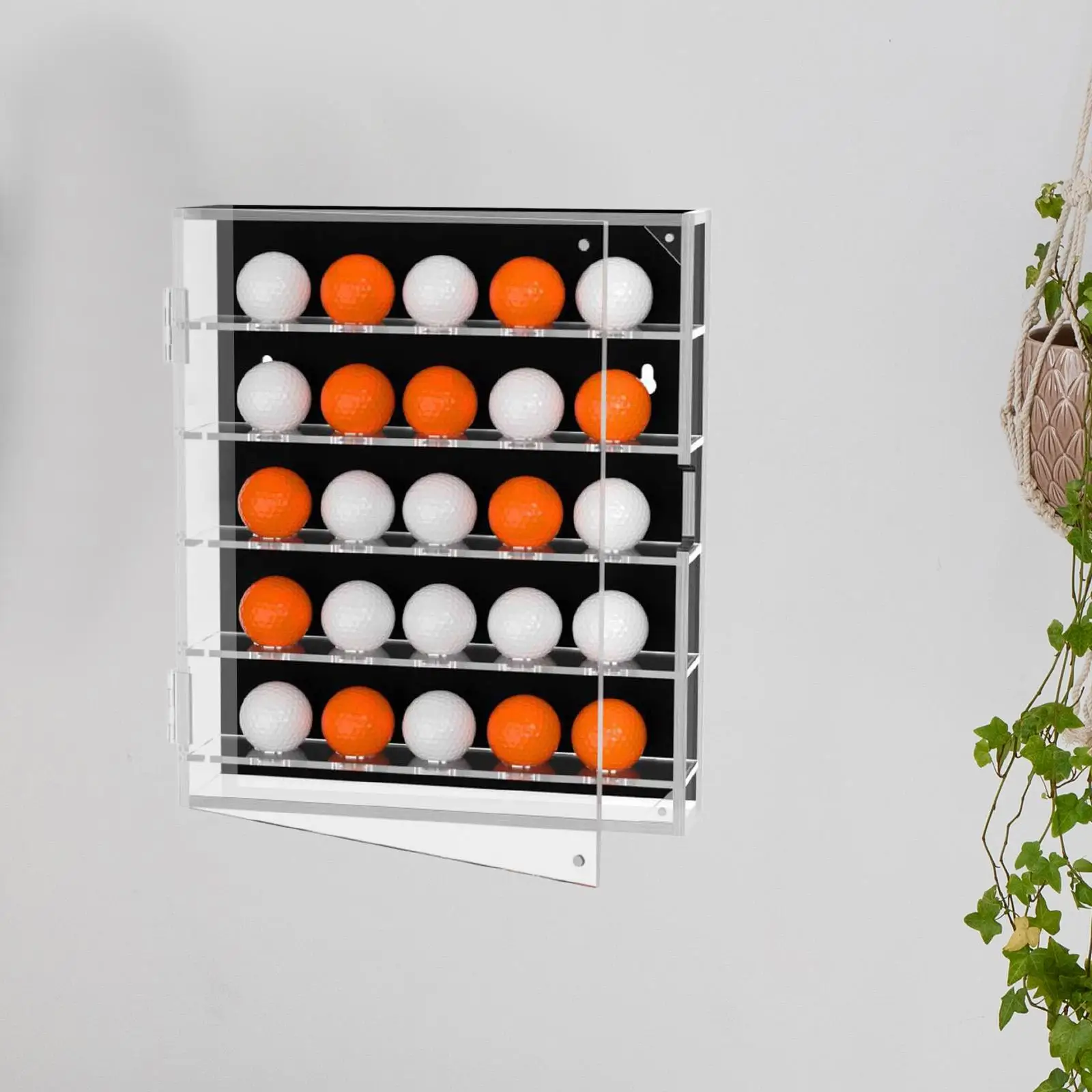 Golf Ball Display Case Clear Acrylic Ball Holder Shelf Organizer for Golf Enthusiast Collection Office