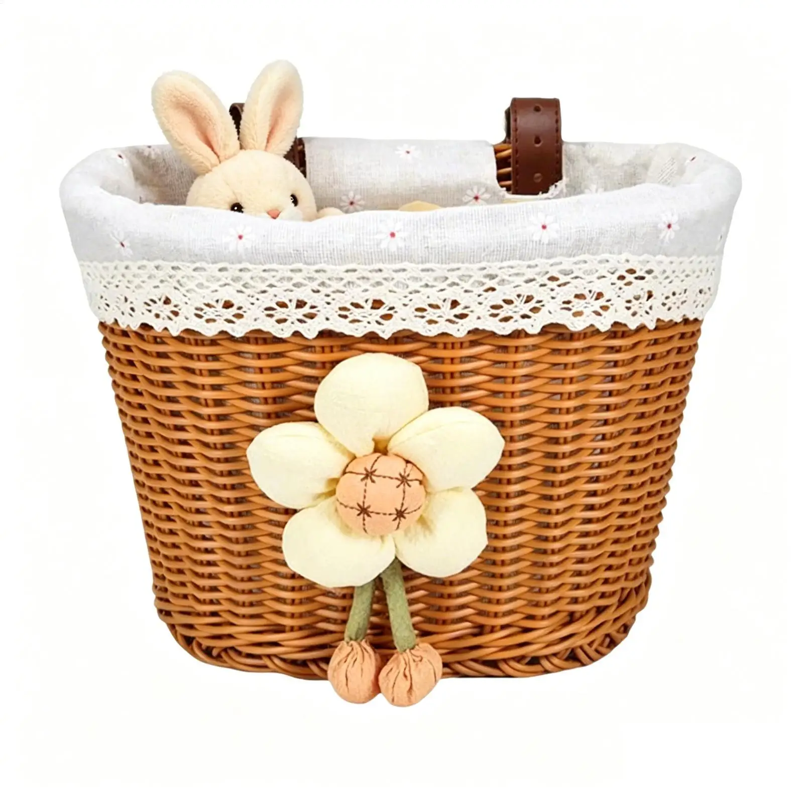

Front Bike Basket Adjustable Strap Cute Storage Front Basket For Electric Bike For Scooter Road Mountain Cycling Riding Outdoor