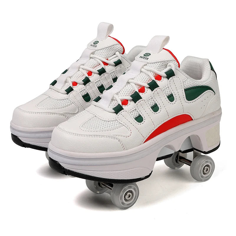 

2025 New Trend Skateboard Shoes for Unisex Mesh Breathable Four Wheeled Walking Shoe Comfortable Mens Womens Roller Skates