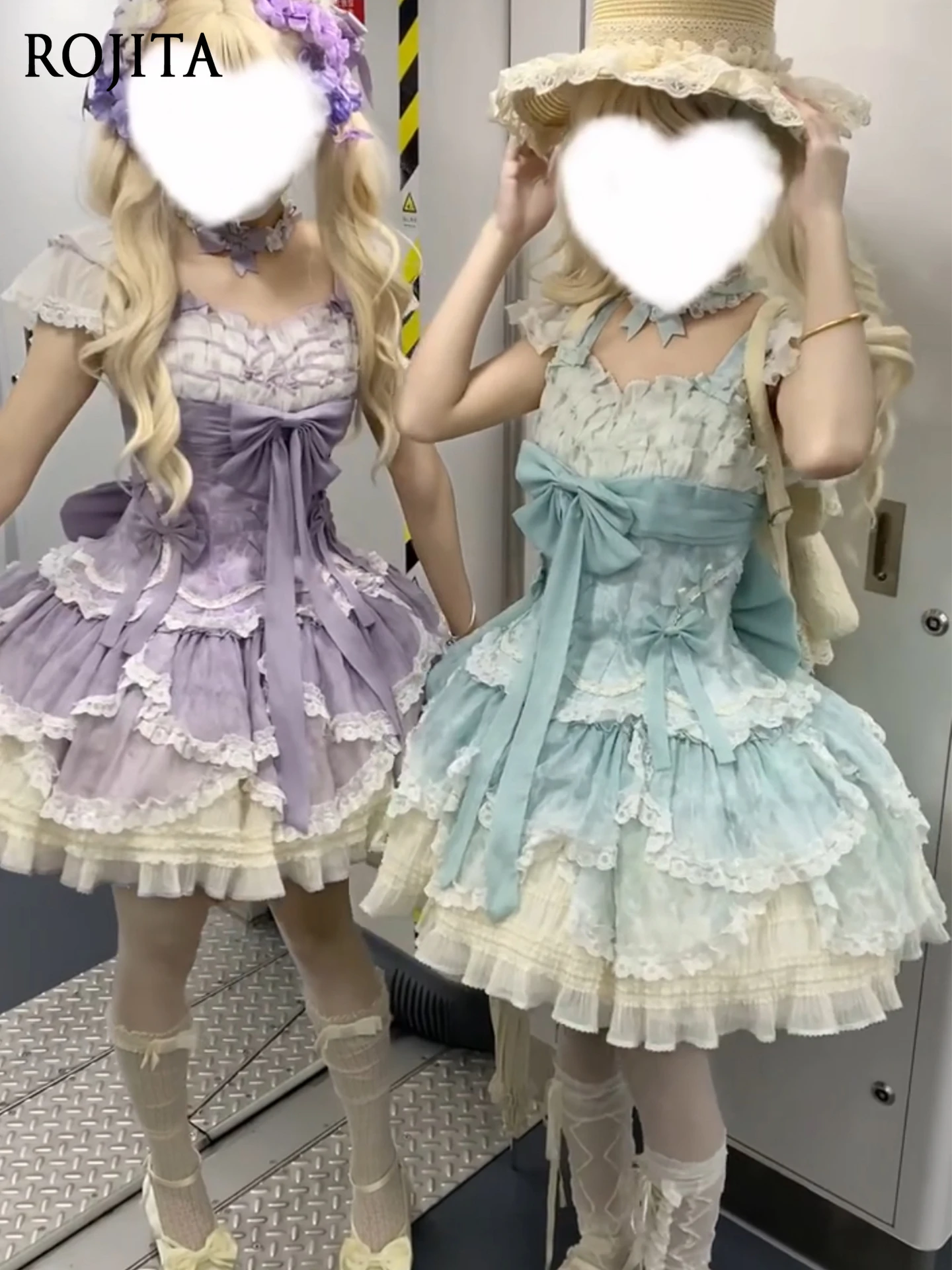 

Elegant Two-tone Ballet Style Lolita Dress Women Best Friend Outfit Doll-like Lolita Waist-cinching Puffy Princess Dress