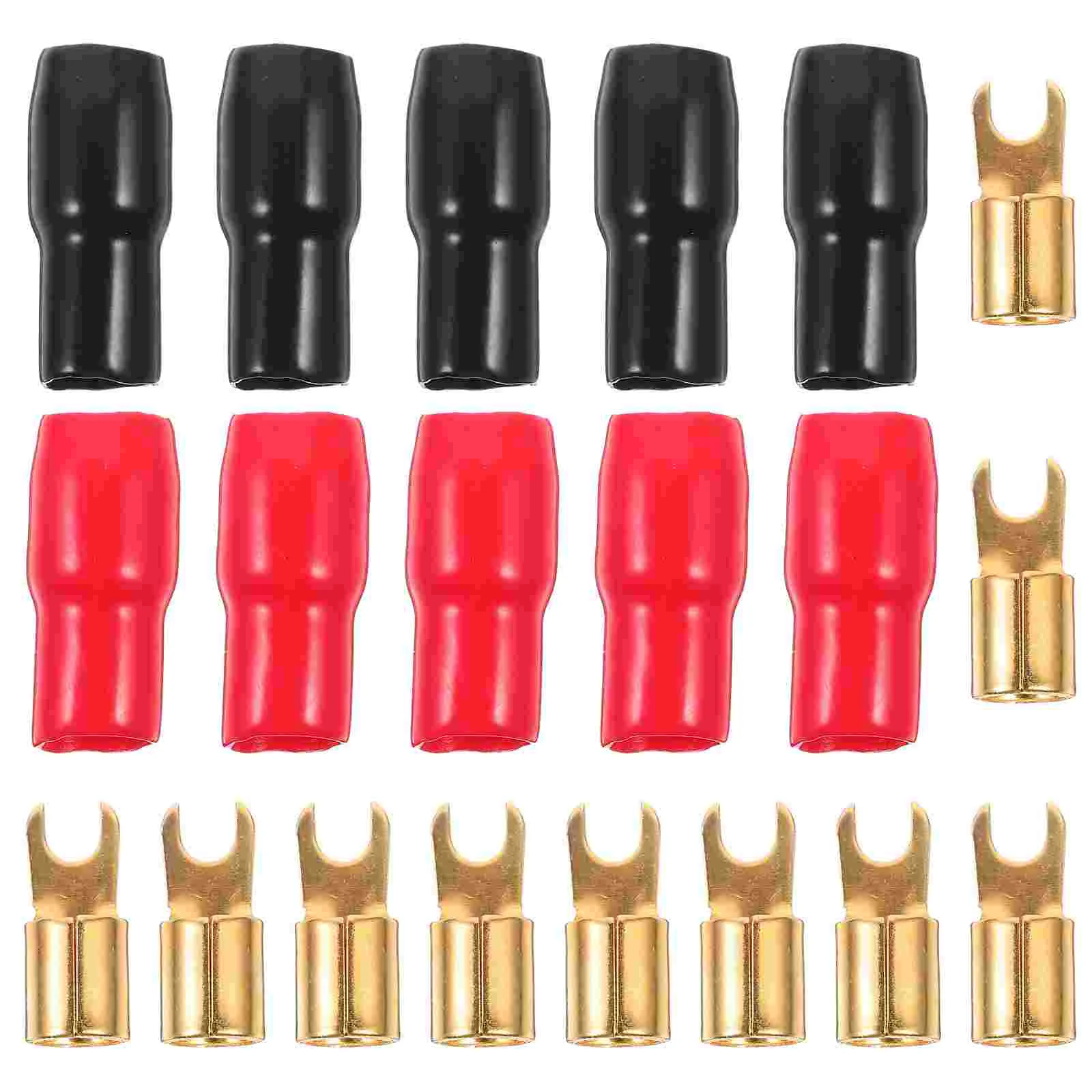 5 Pairs 4ga Crimp Terminals High Plated Copper Speaker Wire Connectors Spade Fork Electrical Products