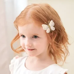 Handmade yarn weaving, winding, butterfly hairpin, soft solid color, versatile hair clip, baby headband