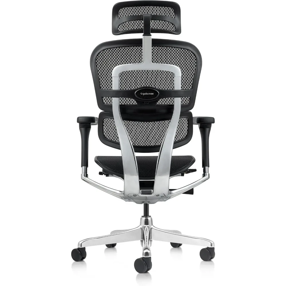 Eurotech GEN2 – High Back Black Mesh Office Chair with Adjustable and Flexible Lumbar Support – Headrest, Seat Slider, Armrests