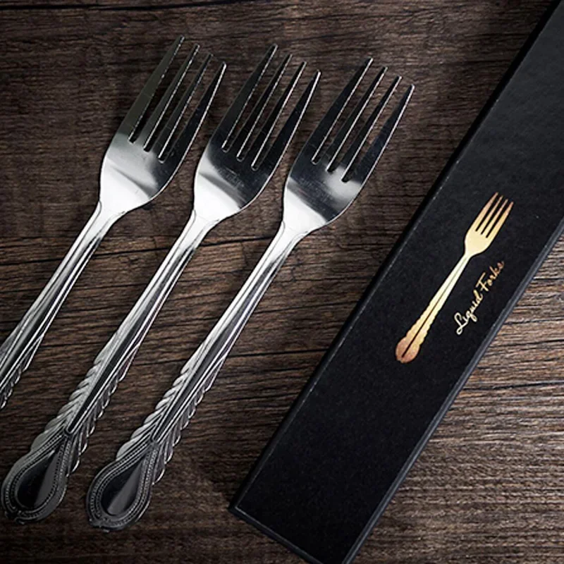 Garfos líquidos truques de magia 10 garfos de metal dobra mágico profissional close-up truques de rua ilusões mentalismo magia adereços