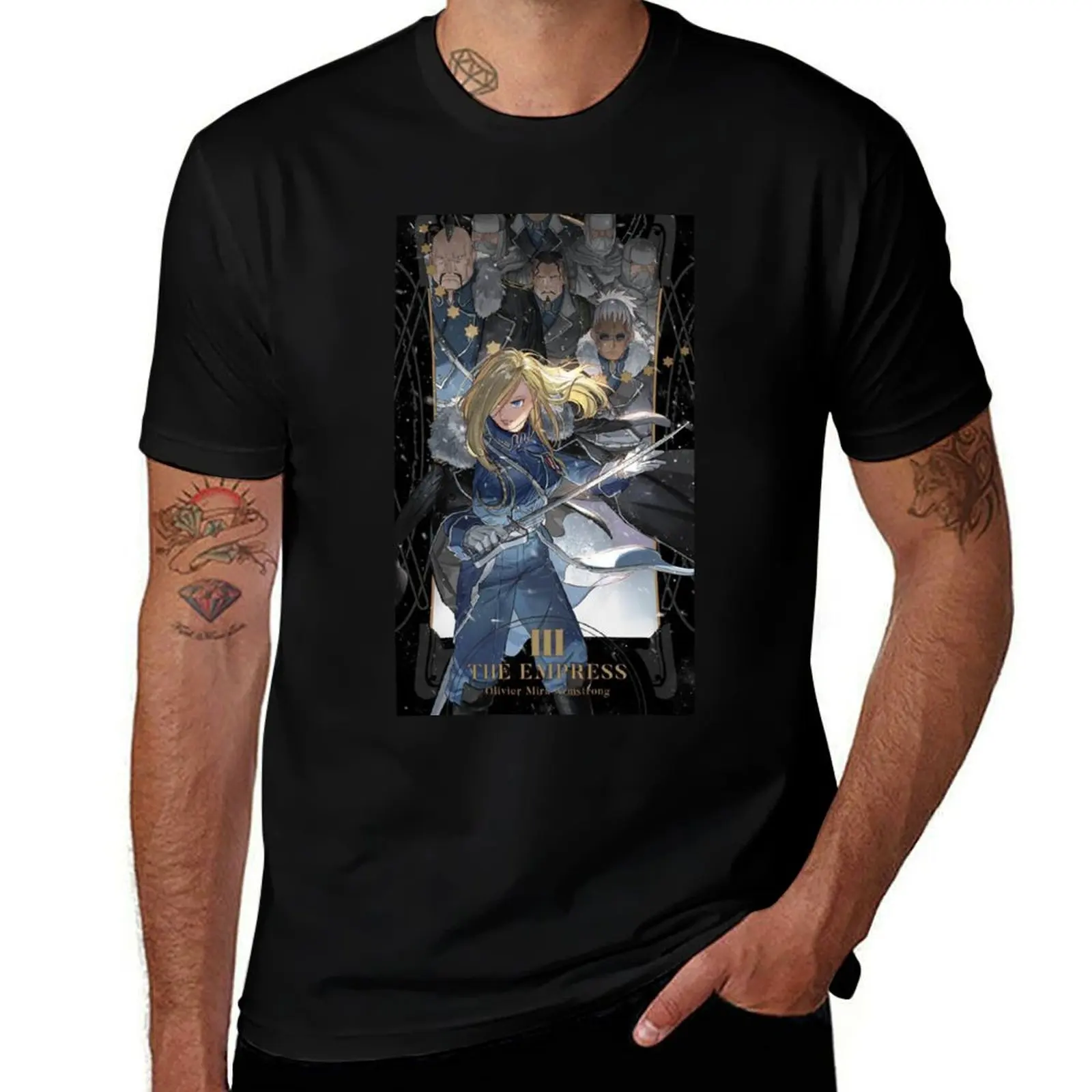 

Fullmetal Alchemist Brotherhood - Olivia Armstrong T-Shirt man tshirt t shirts for man cotton soft T-Shirt