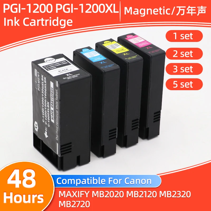 4pcs~20pcs PGI-1200XL PGI-1200 PGI1200 PGI1200XL Ink Cartridge Compatible for Canon MAXIFY MB2020 MB2120 MB2320 MB2720 Printers