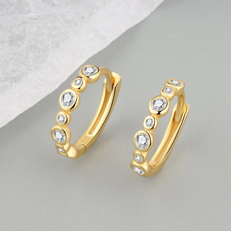 ANENJERY CZ Zirkon Kreis Creolen für Frauen Männer Punk Trendy Party Zubehör Mode Schmuck Geschenk – Detail 28