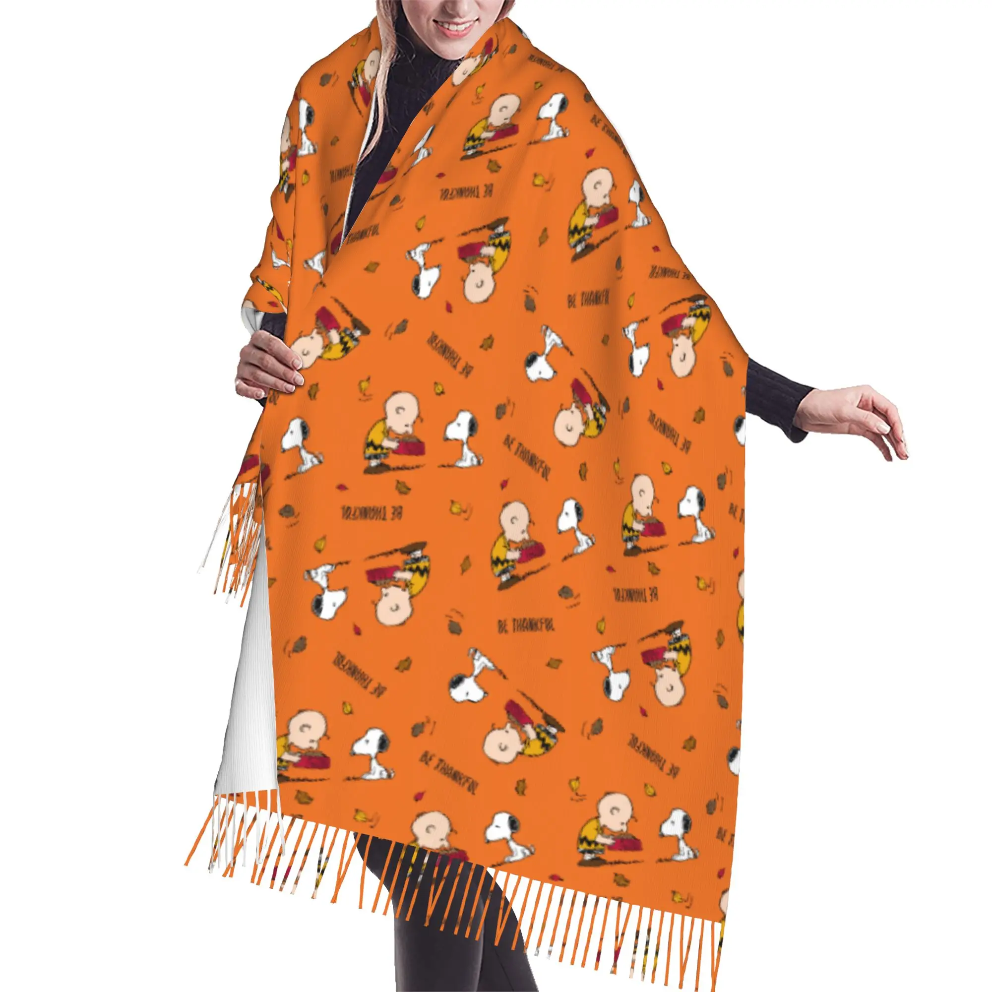 Customized Print S-snoopied Dog Scarf  Men Women Winter Fall Warm Scarves Anime Manga Shawl Wrap