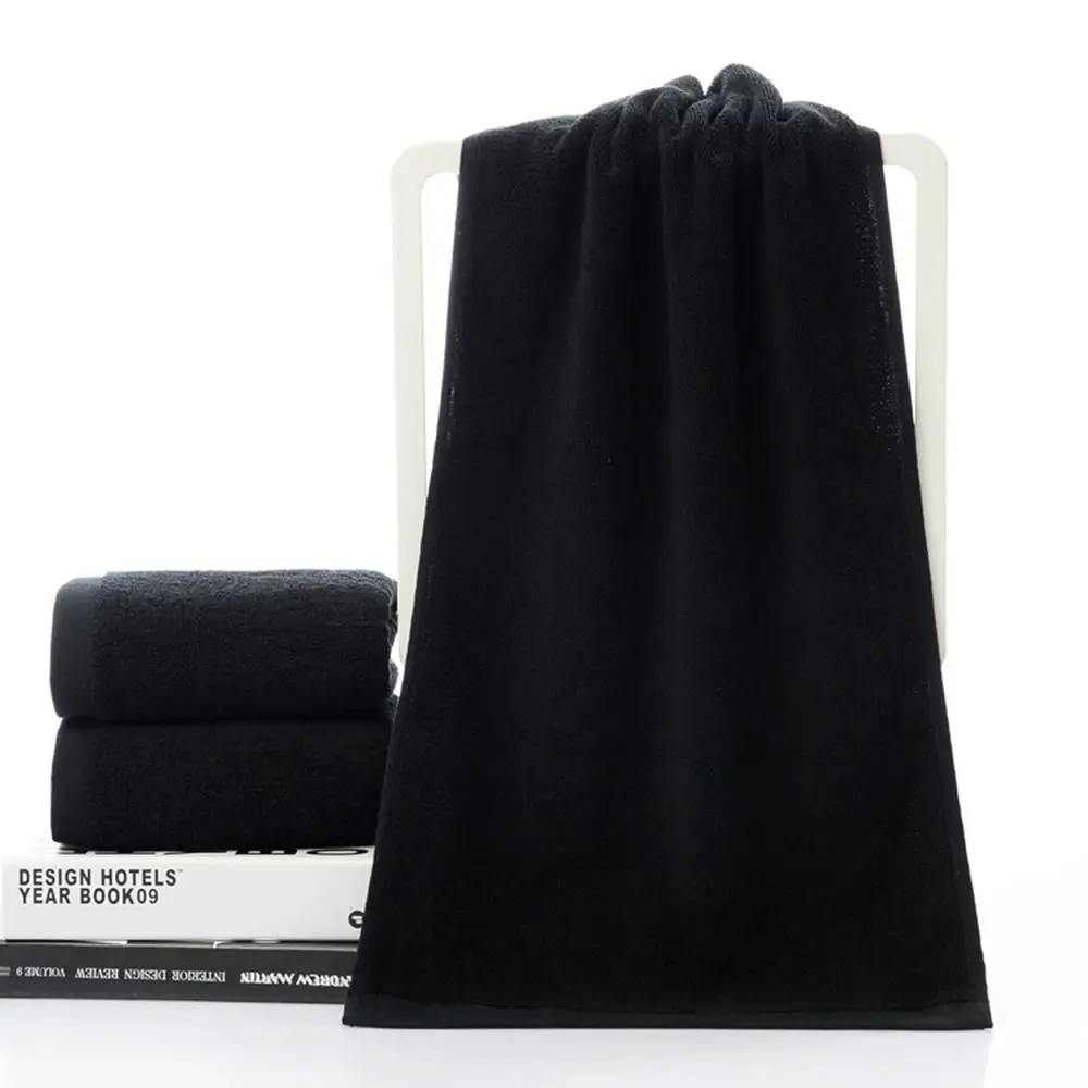 Daily Necessities Black Bath Towel Thick Soft Shower Face Towels Cotton Highly Absorbent Household Towel Sports