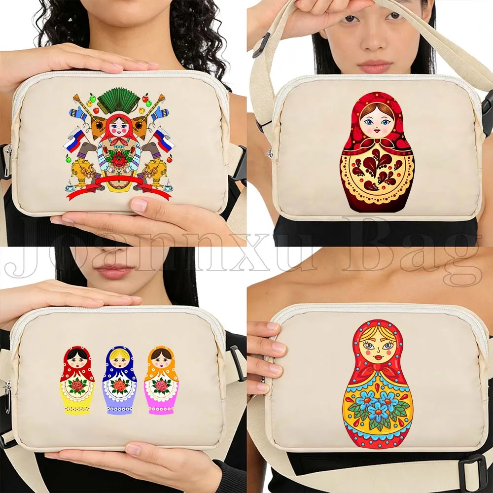 

Спортивные поясные сумки-бананки для женщин, водонепроницаемые, для бега, велоспорта, фитнеса, с отделением для телефона, кошелька и мелочей, в стиле русской матрешки, российские подарки