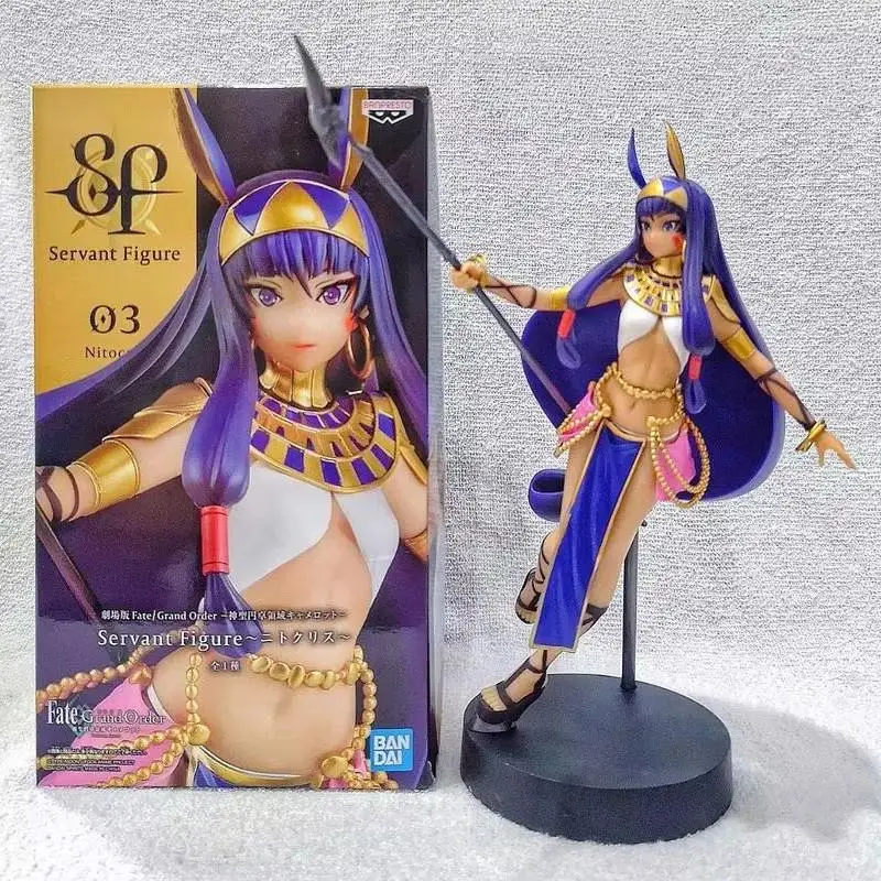 Figura de Premio Bandai Nitocris Fate Grand Order Área de la Mesa Sagrada Camelot Modelo Coleccionable de Anime FGO para Fans Otaku