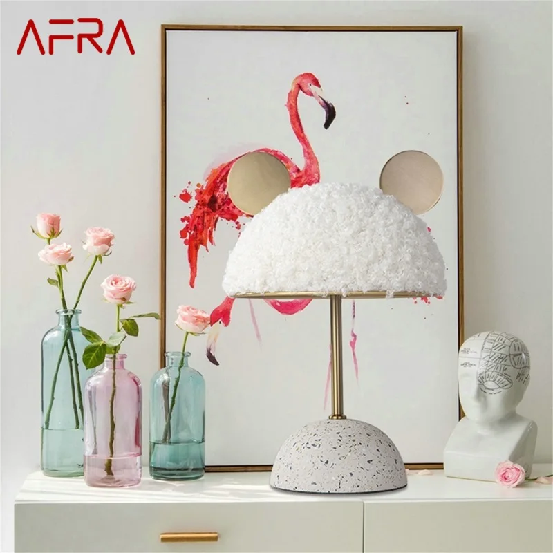 

AFRA Modern Table Lamp Cartoon Creative LED Vintage Bedside Desk Light for Home Bedroom Children Decor