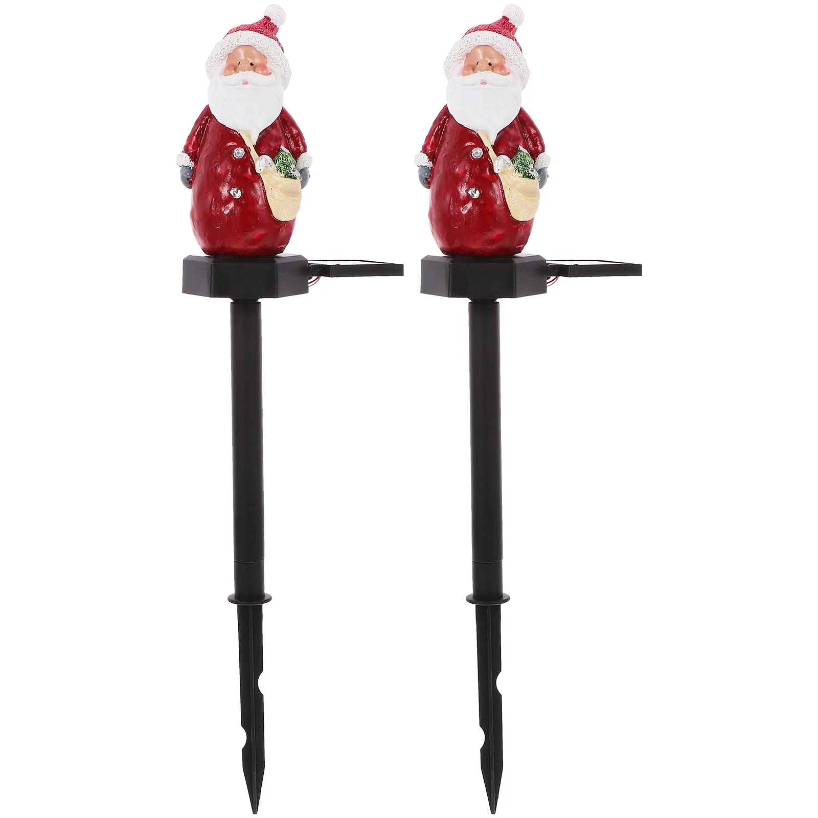 

2pcs Santa Solar Garden Stake Light Outdoor Solar-Powered Lawn Lamp For Yard Pathway Patio Landscape Decorative Lights