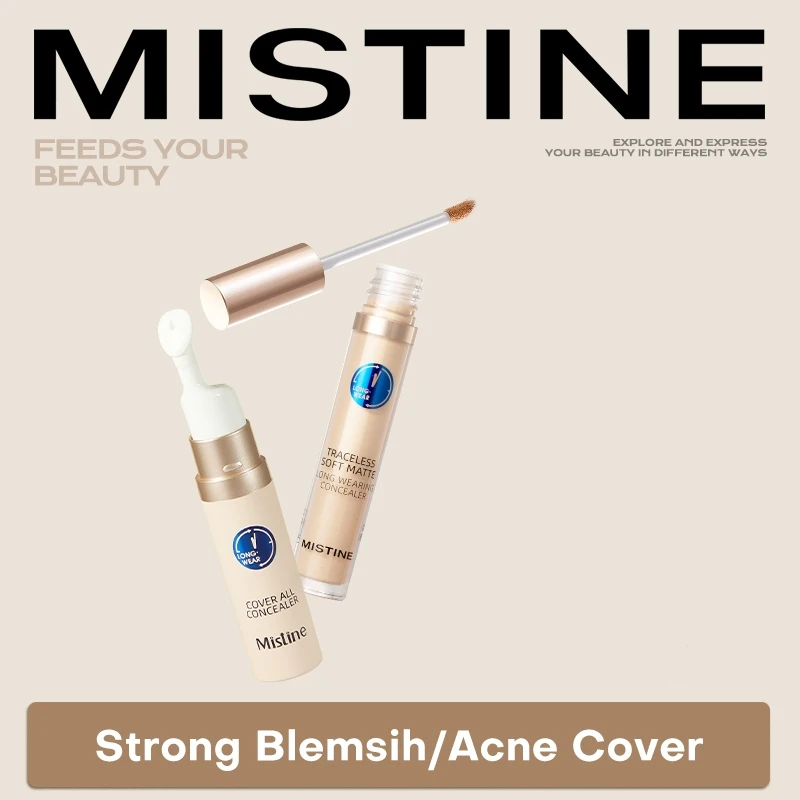 MISTINE-Correcteur liquide sans défaut et sans pores, ombre naturelle, longue durée, haute couverture, cosmétiques, maquillage pour le visage