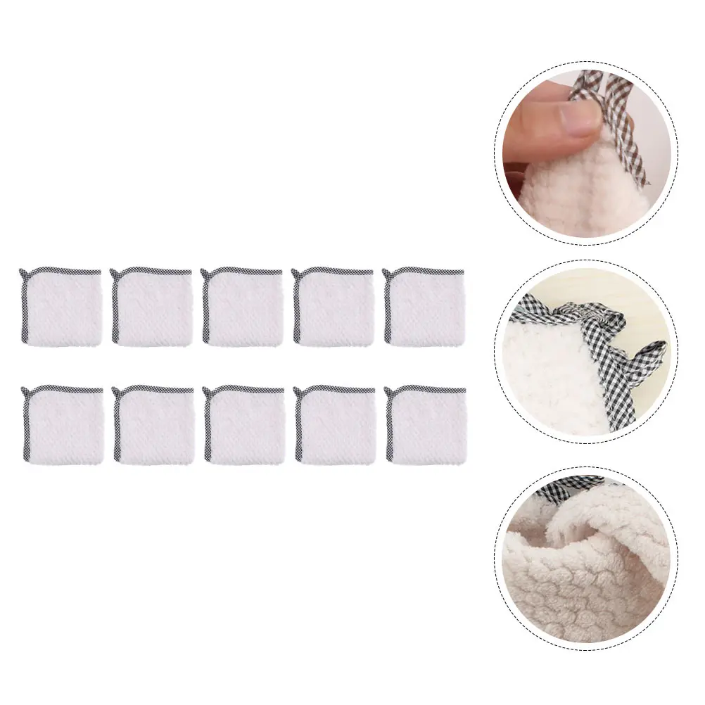 

10 Coral Fleece Cleaning Cloths Pineapple Pattern Kitchen Dish Towels Home Supplies Water Absorbing Stain Removal Practical