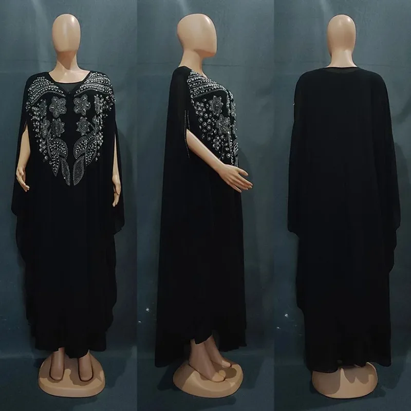 Jubah Muslim abaya longgar Eropa dan Amerika abaya untuk wanita pakaian Burqa gaun Afrika untuk wanita Islam 2 potong Set