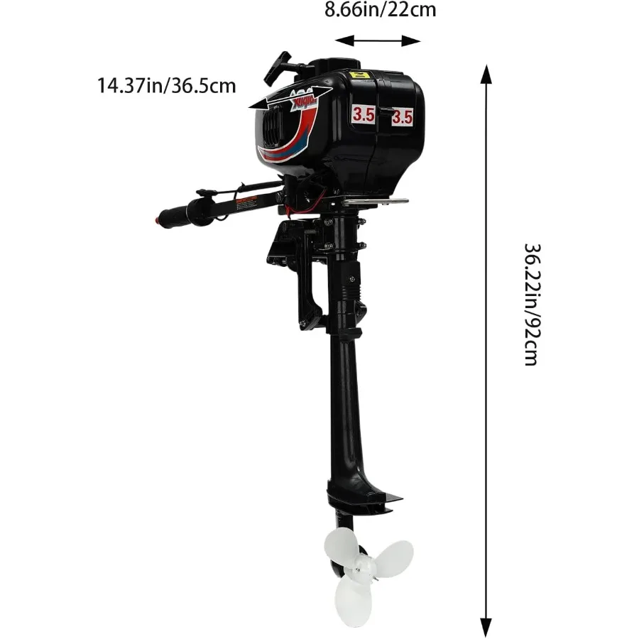 محرك قارب عالي التحمل ثنائي الأشواط يعمل بالغاز مع تحكم 0180 وبداية يدوية مثالية لصيد الأسماك الترفيهي #5