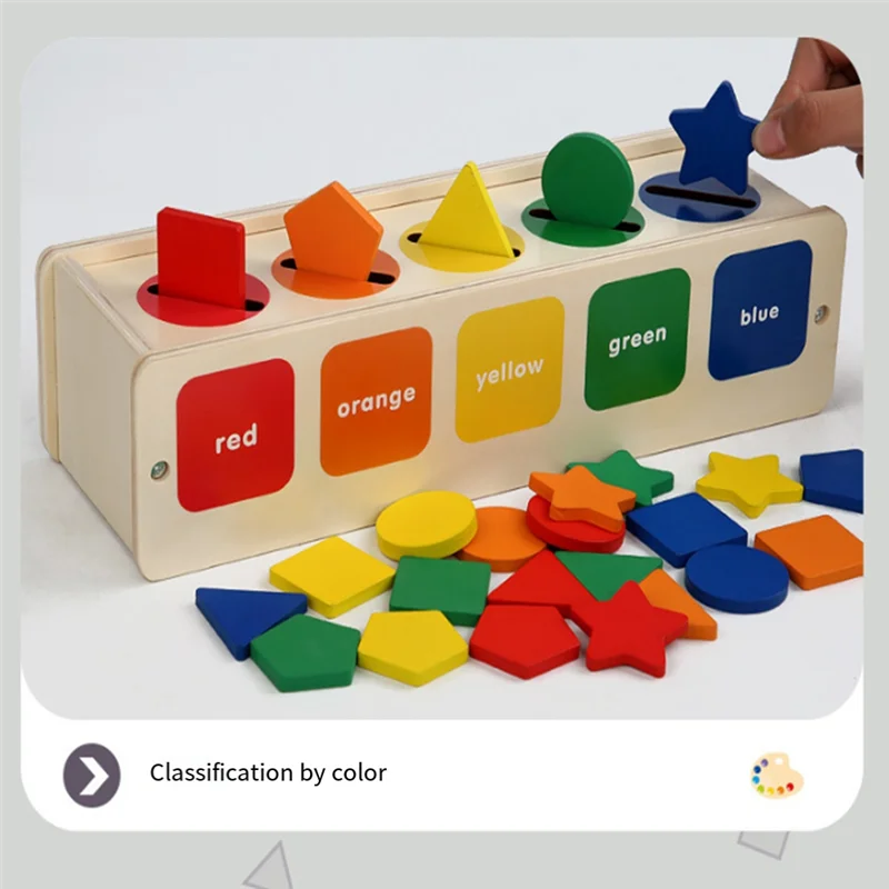 B05B-Montessori Scatola di abbinamento per l'apprendimento dell'ordinamento dei colori e delle forme per i più piccoli di 1-3 anni