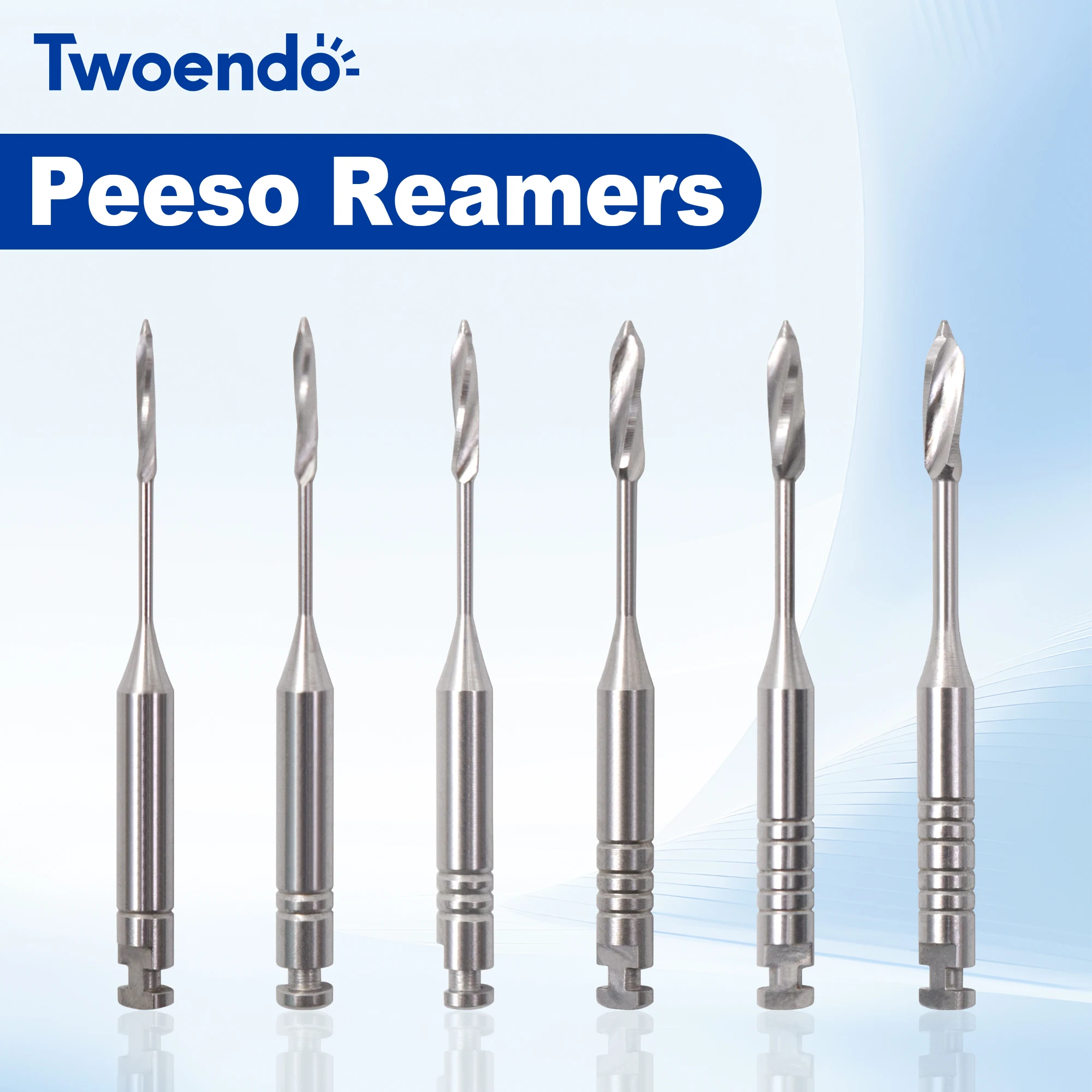 Twoendo Dental Endodontic Drill Peeso Reamers Rotary 28/32mm Engine Use #1-6 Stainless Steel Endo File For Gutta Percha Removing