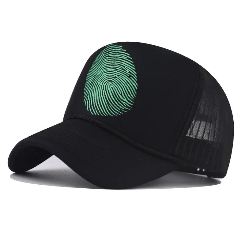 

New Three Dimensional Printing Fingerprint Popular Mesh Cap
