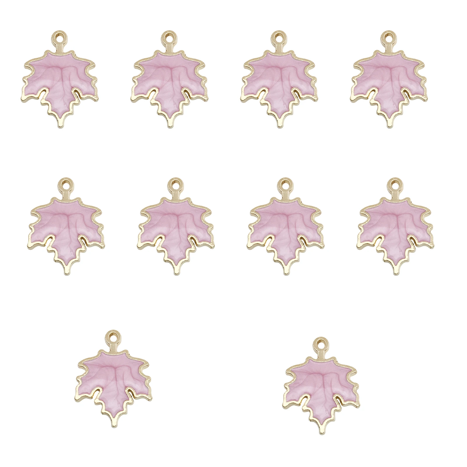 10Pcs Autumn Maple Leaf Charms for DIY Jewellery Making