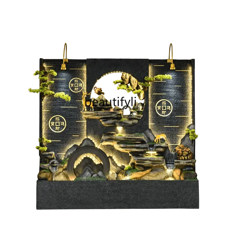 

newLarge Water Rockery Water Curtain Wall Terrace Screen Fish Pond Decoration Large Floor Ornamentsss1001