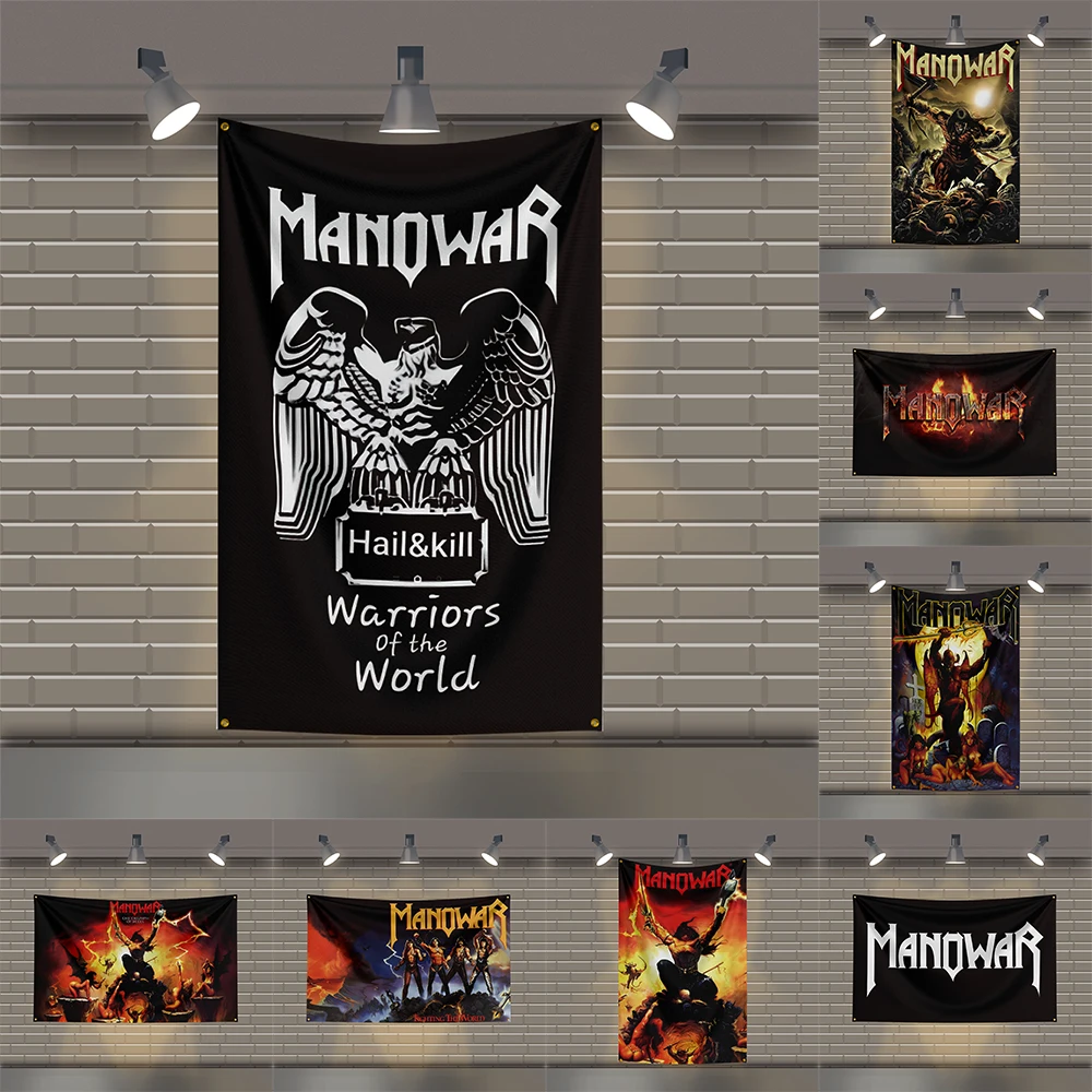

3x5 Ft M-Manowars Heavy Metal Band Flag Rock Music Wall Banner for Bedroom Studio Bar Concert Outdoor Decor