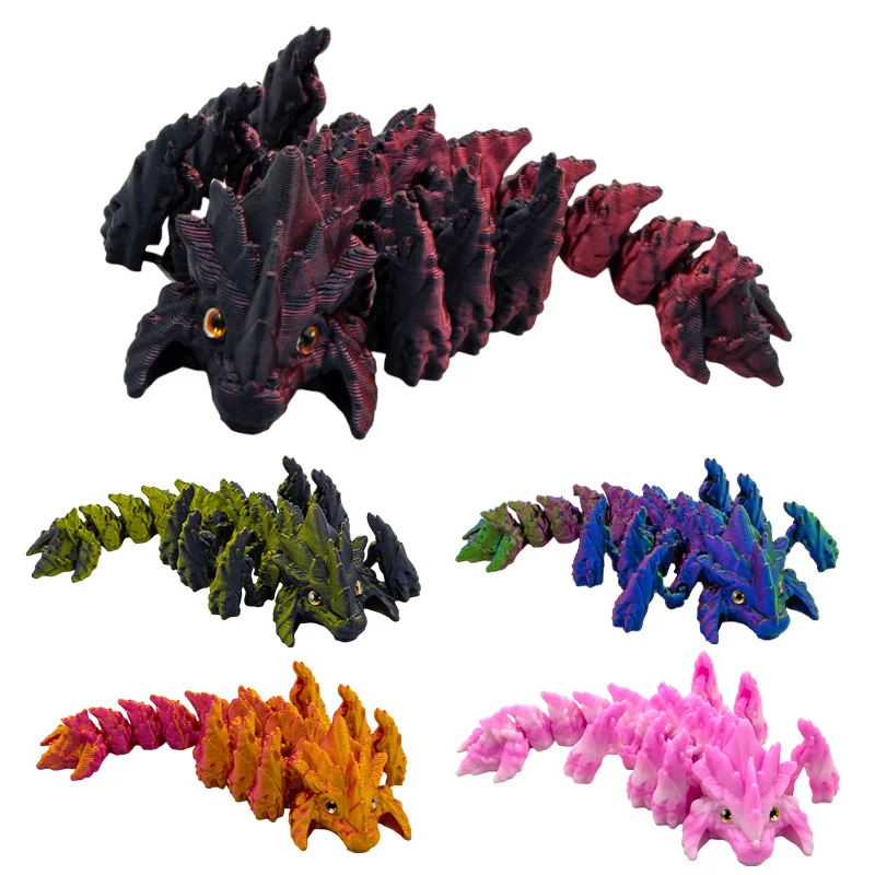 14.5 CM/20 CM Multi-color 3D Afdrukken Ornamenten Met Simulatie Oog Draaibaar Gelede Diermodel Home Office desktop Decor