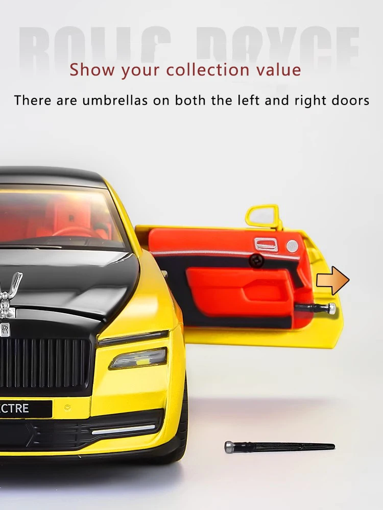 New 1:24 Simulated Rolls-Royce Shining Alloy Car Model Sound And Light Pull-Back Toy Car Die-Cast Boys Collection Ornaments Gift