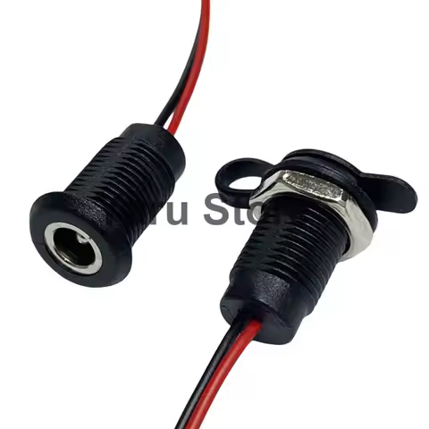 Yaru Store DC 5.5 x 2.1mm 5521 Socket DC Power Supply Jack Socket Plug Female Panel Mount Connector 5.5 x 2.1mm PH 2.0 Adapter