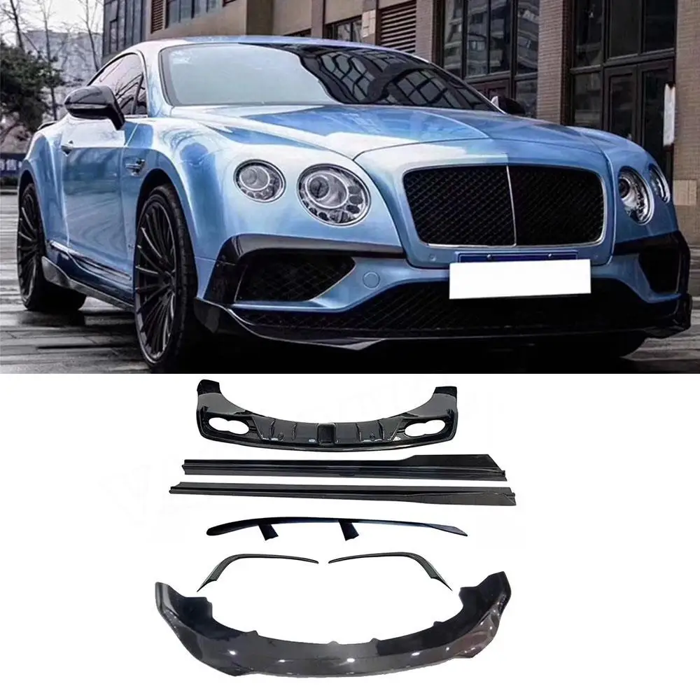 

VACOMUL Carbon Fiber BodyKit Front Lip Rear Spoiler Rear Diffuser Side Skirts for Bentley Continental 2015-2017 Rear Trunk Wing