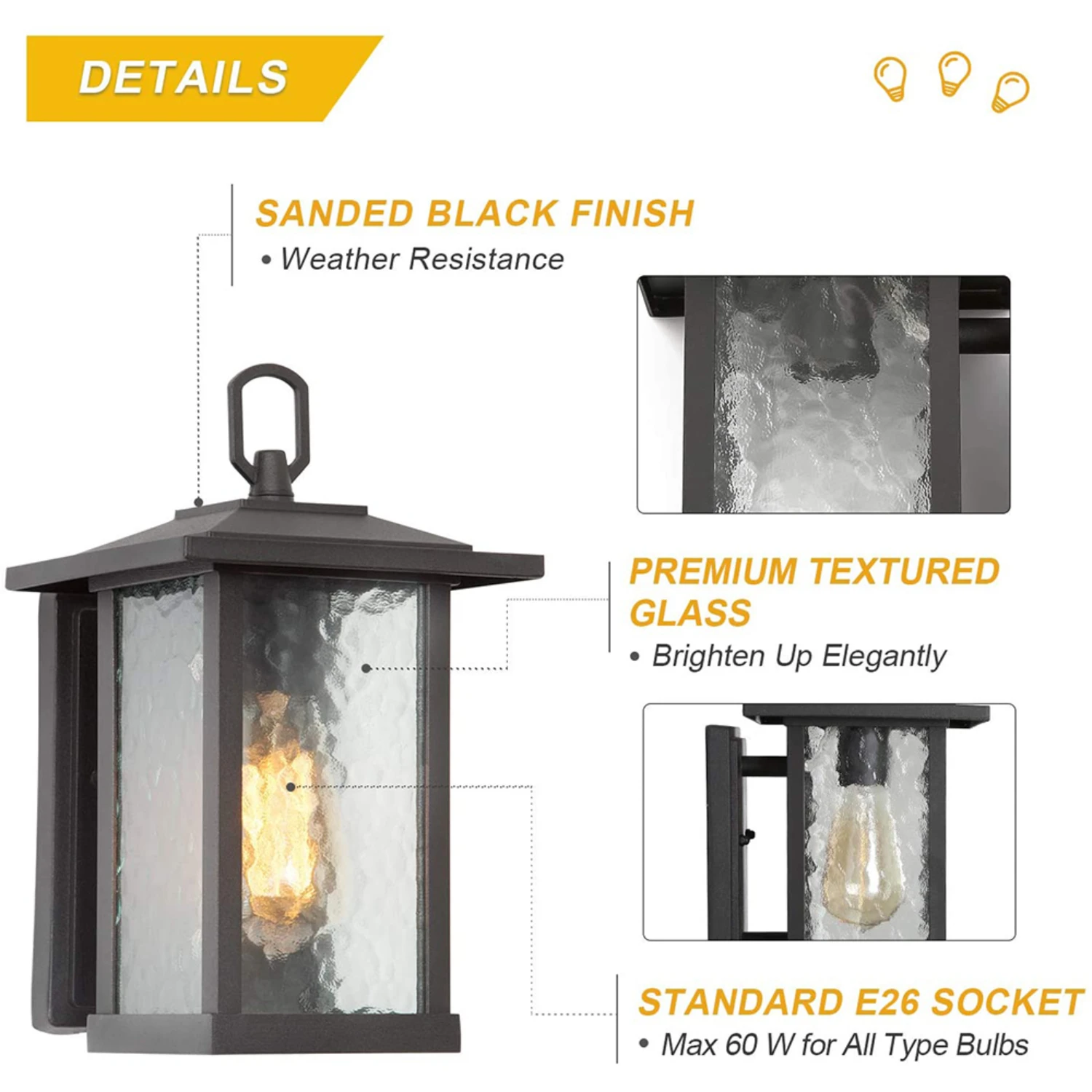 American Outdoor Wall Lantern, sua decoração ao ar livre com este elegante durável e bonito, New Upgrade