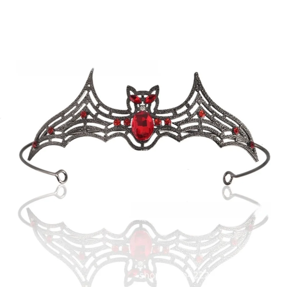 

Simple Metal Halloween Bat Hairband Dark Sparkling Rhinestone Crowns Cosplay Props Korean Style Halloween Tiara Festival