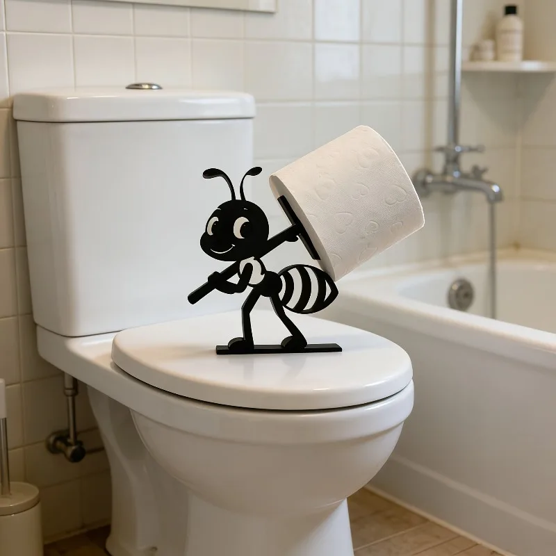 

Ant-Shaped Paper Towel Holder - Cute Bathroom Roll Storage Stand, Novelty Plastic Organizer for Kitchen Countertop