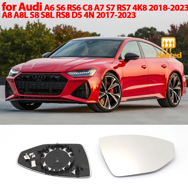 Door Wing Mirror Glass Side Mirror Lens Heated Glass For Audi A6 S6 RS6 C8 4K A7 S7 RS7 4K8 A8 A8L S8 S8L RS8 D5 Left or Right