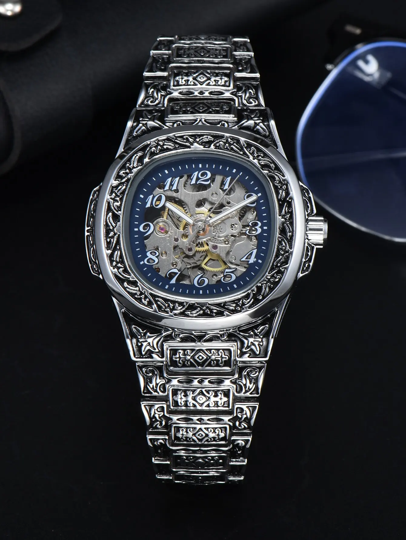 LONGLUX Automatic Mechanical Men's Skeleton Watch