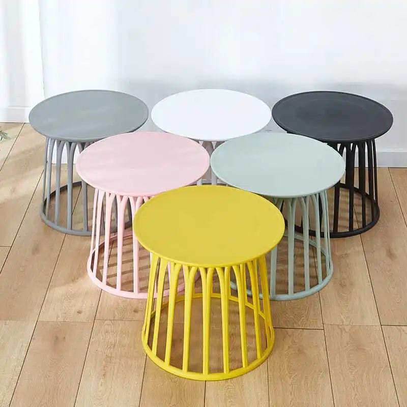 

Nordic Household Small Table Minimalist Modern Bedside Round Coffee Table Living Room Balcony Sofa Corner Mesa Furniture Plastic