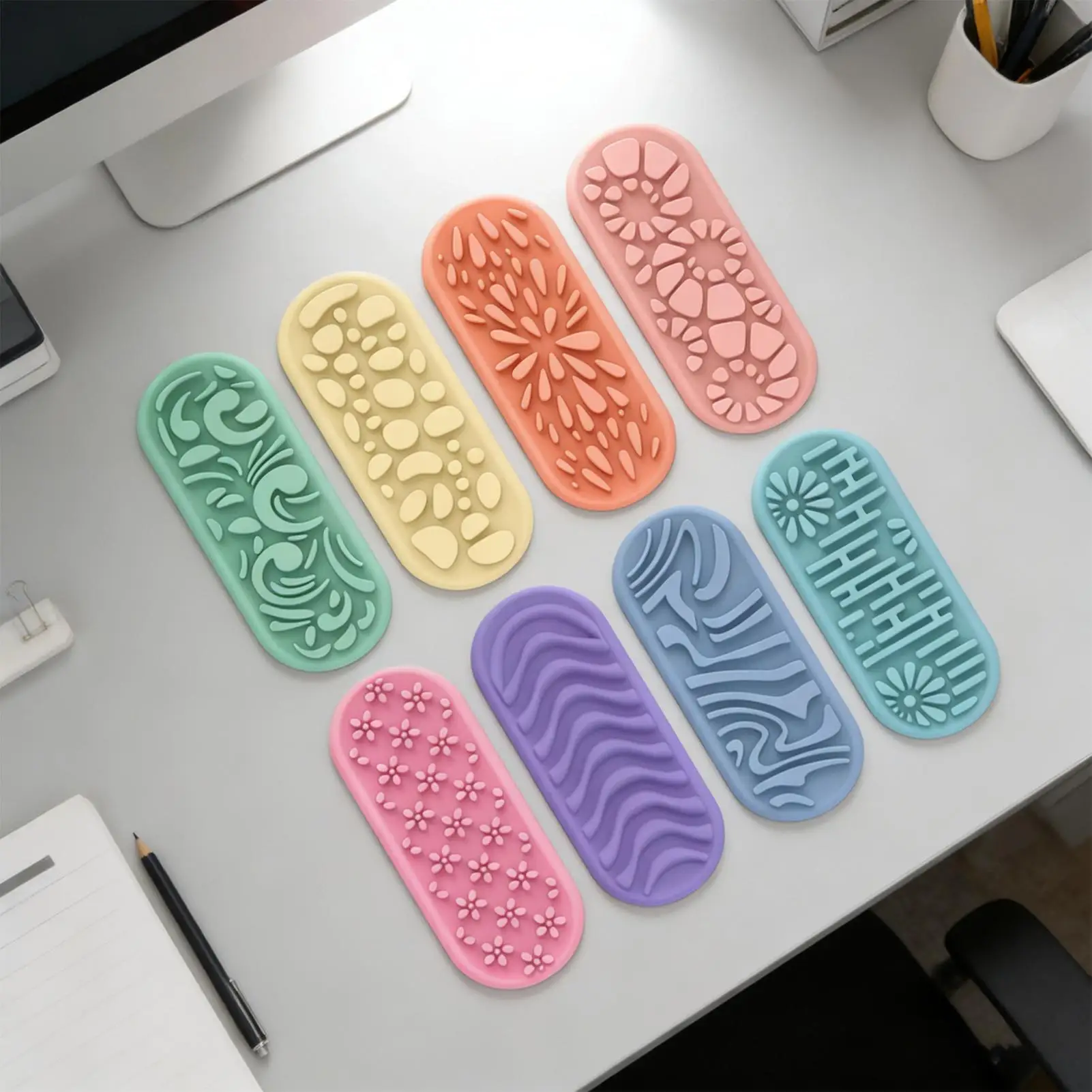 8Pcs Fidgets Toys Sensory Stone for Kids Textured Soft Worry Stone for Autism Quiet Fidgets Stress Items Anxiety Relief Gift