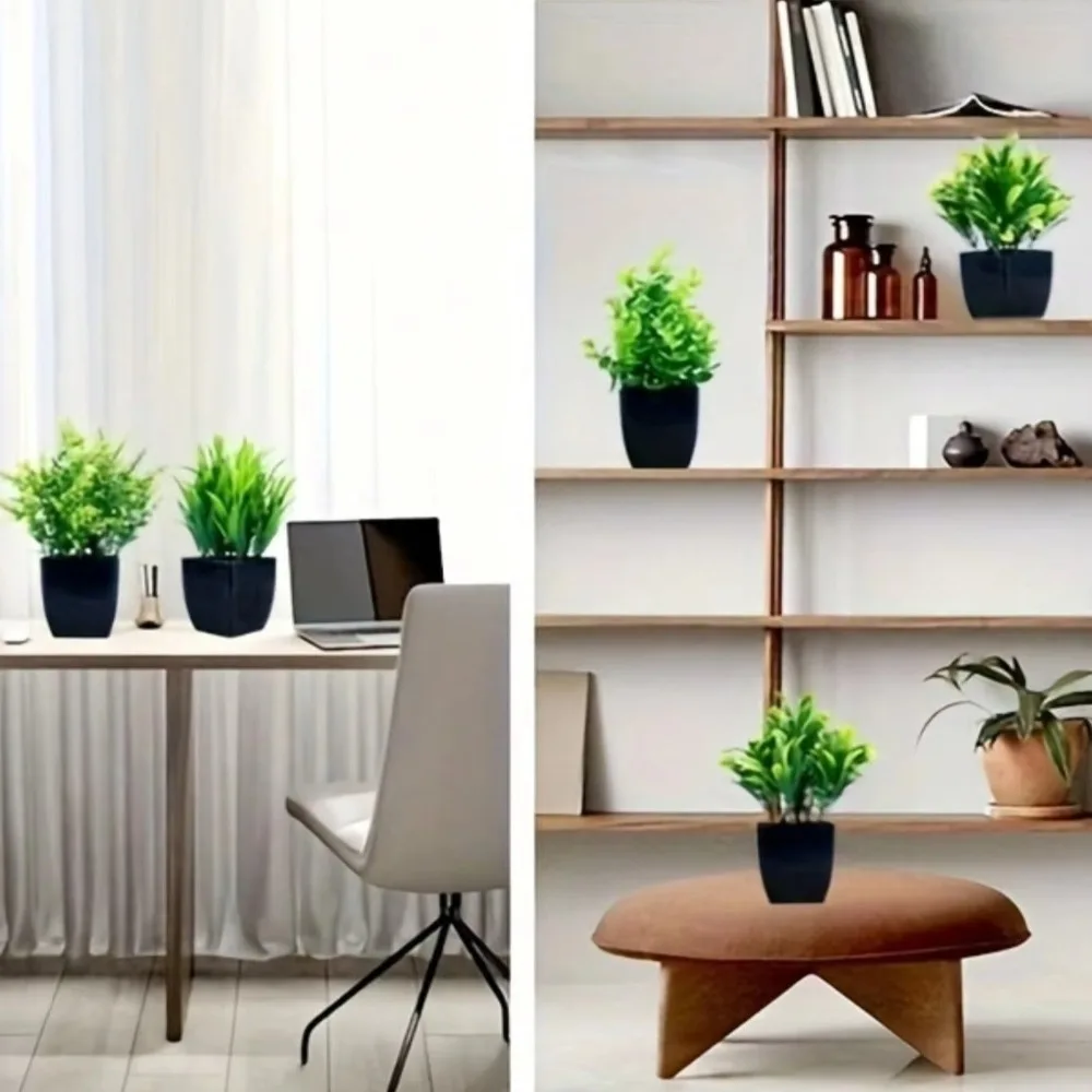 جديد بونساي الاصطناعي بونساي نبات صناعي مع وعاء بوعاء الحلي الاصطناعي الأوكالبتوس بوعاء النبات ديكور للطاولات