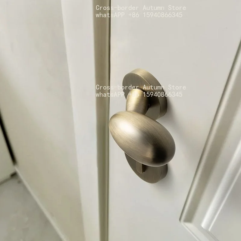 French cream style American retro door lock indoor silver door bedroom silent household magnetic lock