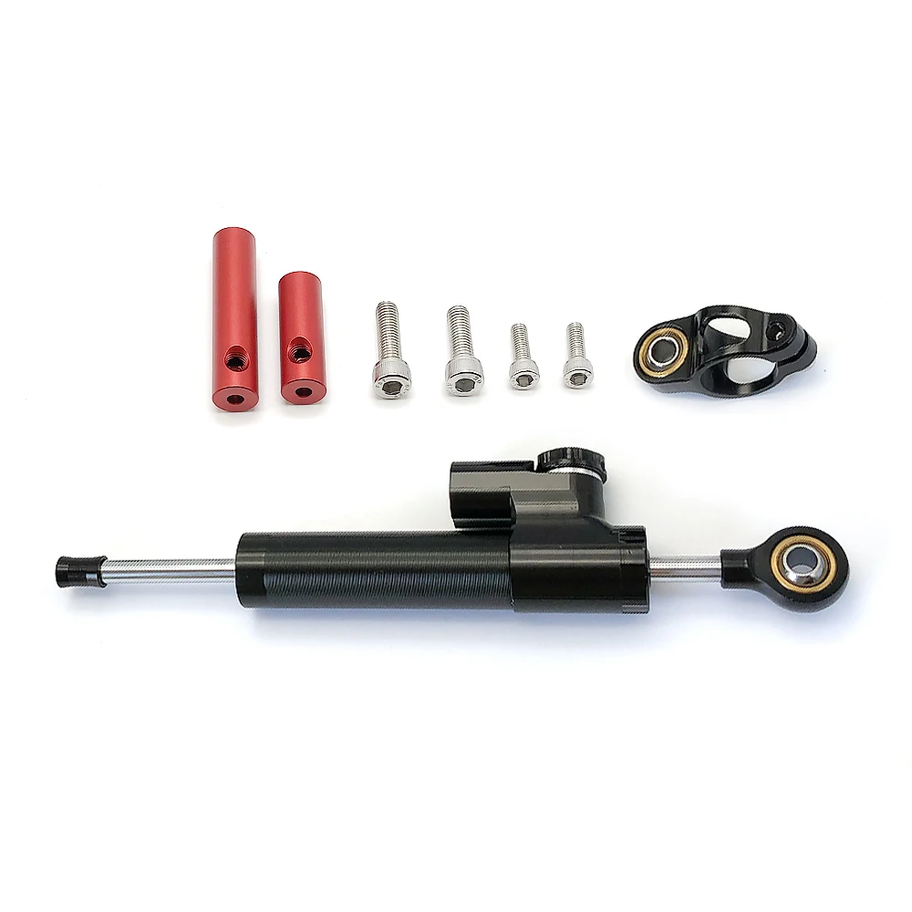 For V5 CNC Carbon Fiber Stabilizer Steering Damper Electric Scooter Steering Damper Bracket Support Kit Red stand For Inxing V5