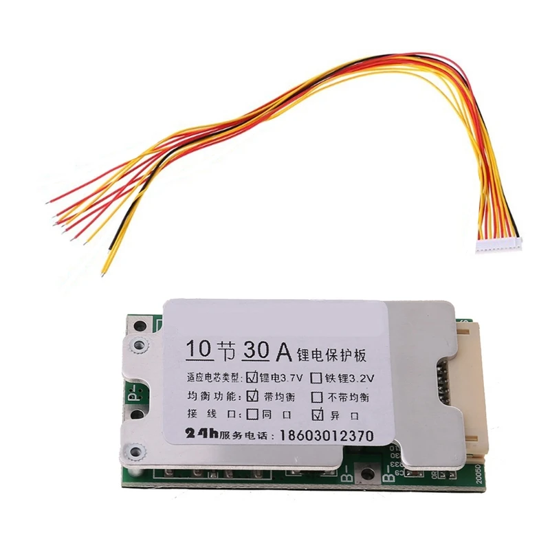 2025 BMS 10S 30A 36V Li-ion Lithium Battery Charge Board 18650 with Protection Balancer PCM 10S BMS Balance Charging Circuit