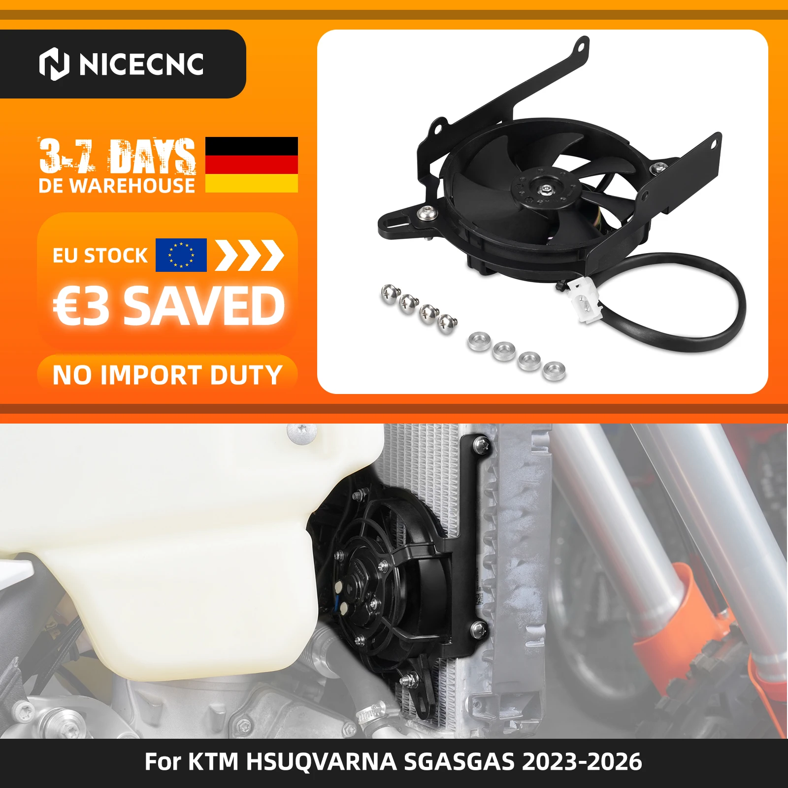 (EU-Lager) Für Husqvarna TE 300 250 FE 350 450 501 2024-2025 Elektrischer Kühlerlüfter-Set für KTM TBI EXC 300 GasGas EC300