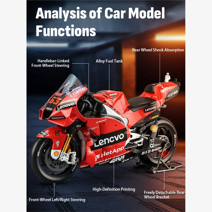 マイスト 1:6 ドゥカティ レーシング チーム No. 63、2022 2018 KTM 450SXFF 84 Moto GP 鋳造合金オートバイモデルコレクションギフトおもちゃ