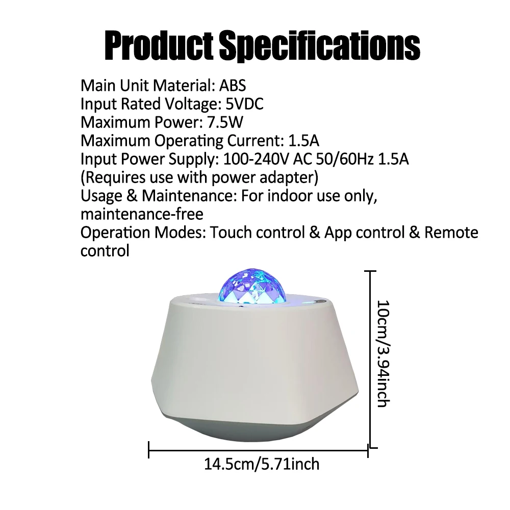 مصباح بروجيكتور ماسي من Sky Space، لون قابل للتعديل، ديكور غرفة النوم، ضوء إيقاظ مع ضوء ليلي ليزر للتحكم عن بعد