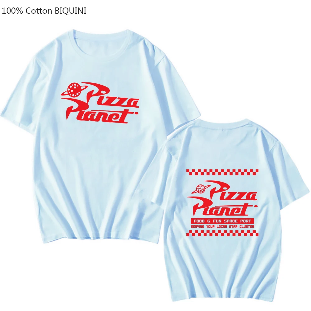 Pizza Planet Serving Your Local Star Cluster Letter Print T-shirt Mens 100% Cotton O-neck Tshirts Regular Fit Male Tee-shirt Tee